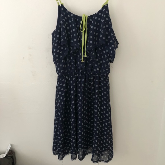 Navy Patterned Dress - Picture 1 of 5